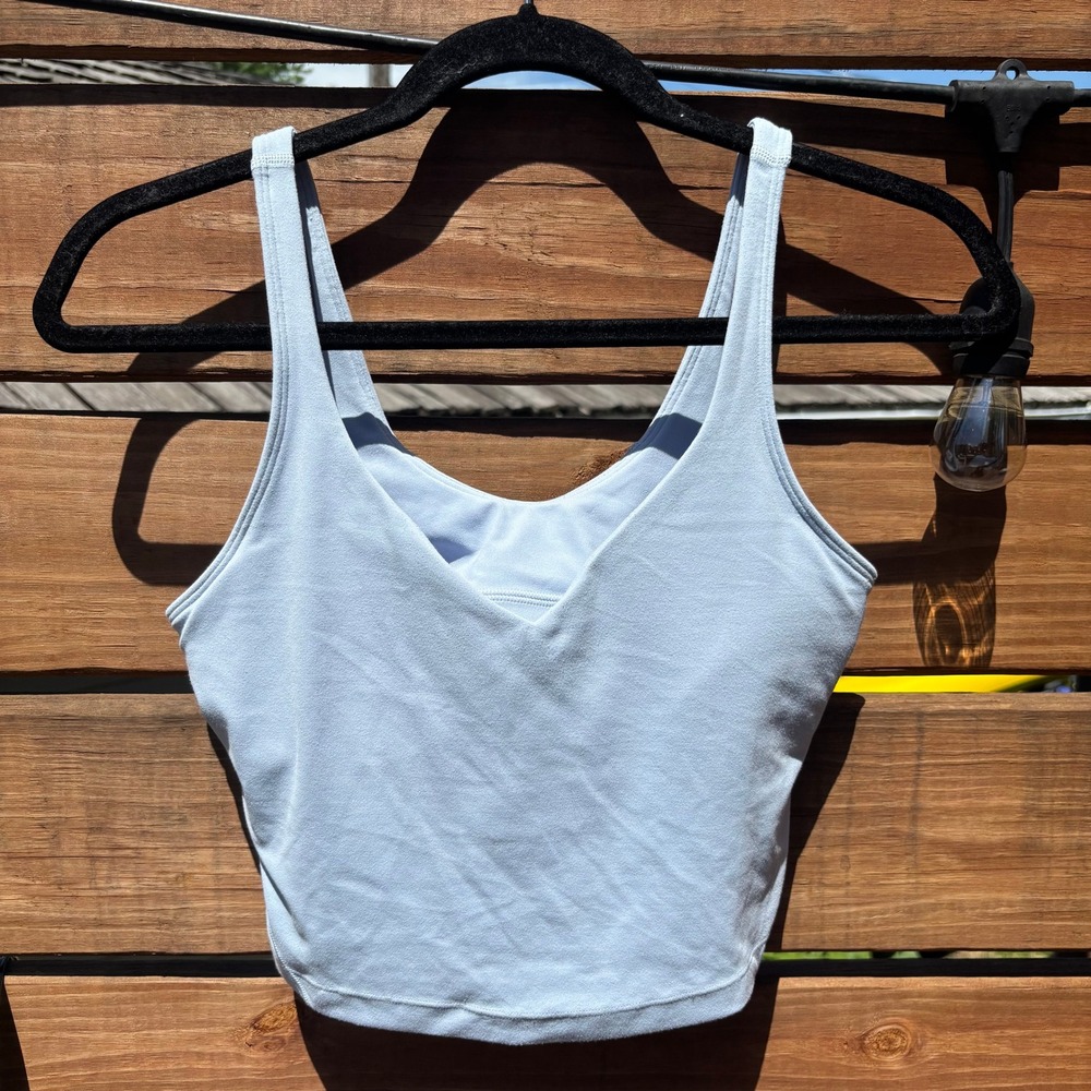 Lululemon Align Tank Top Women Size 8 Light Blue Excellent Built-in Bra